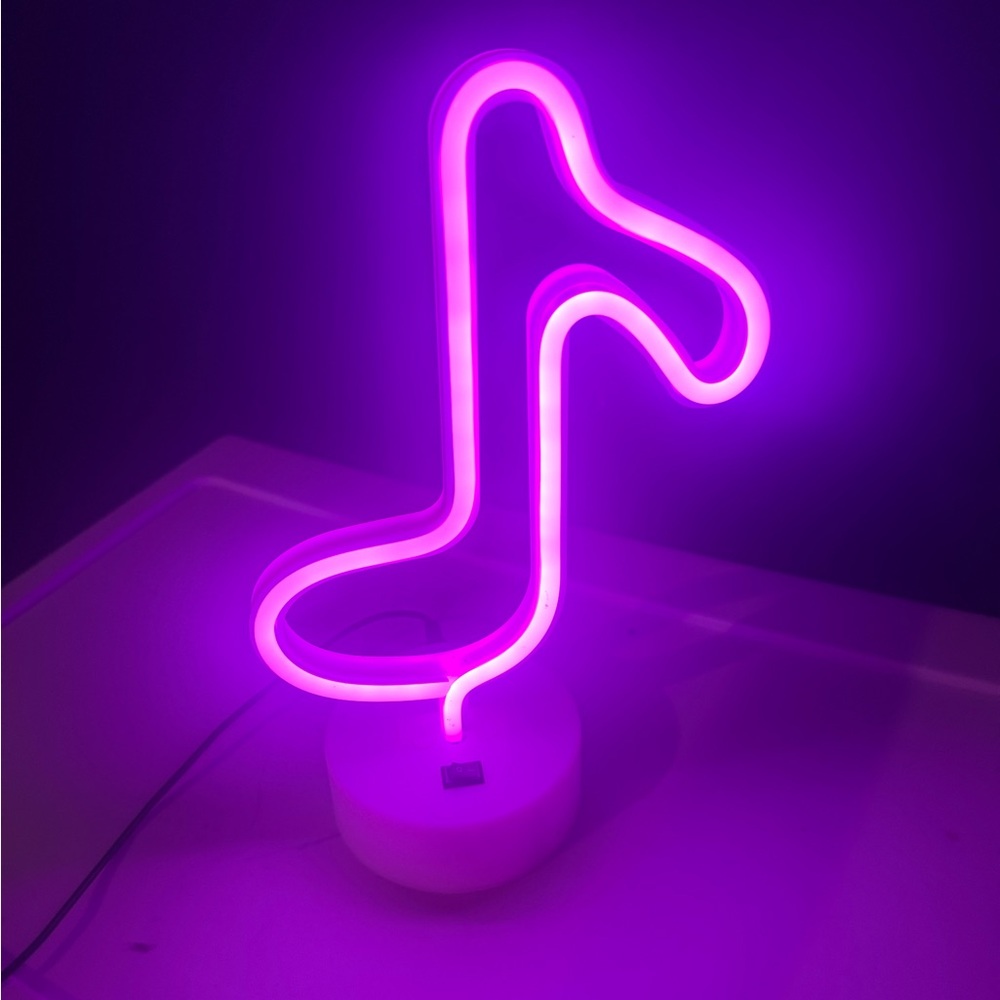 Purple Neon Musical Note Light